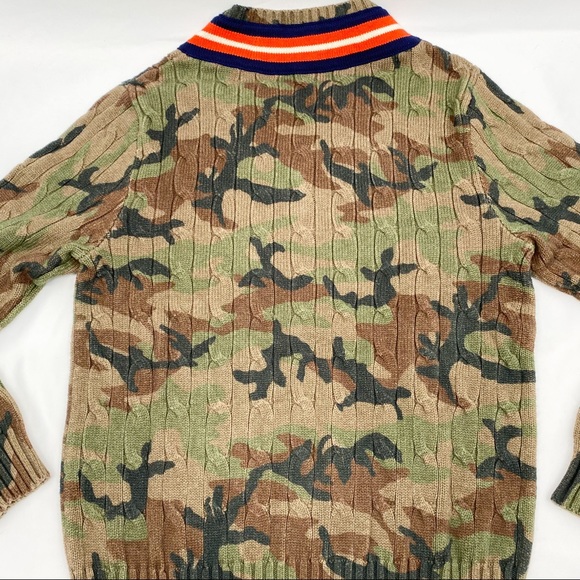 Ralph Lauren Camo Tiger Cricket Cable Knit Sweater - Picture 10 of 14